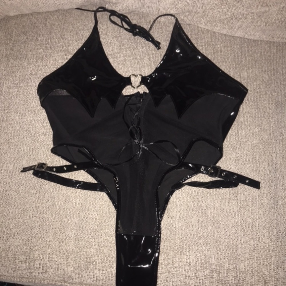 moeflavor, black succubus bodysuit, size l/xl